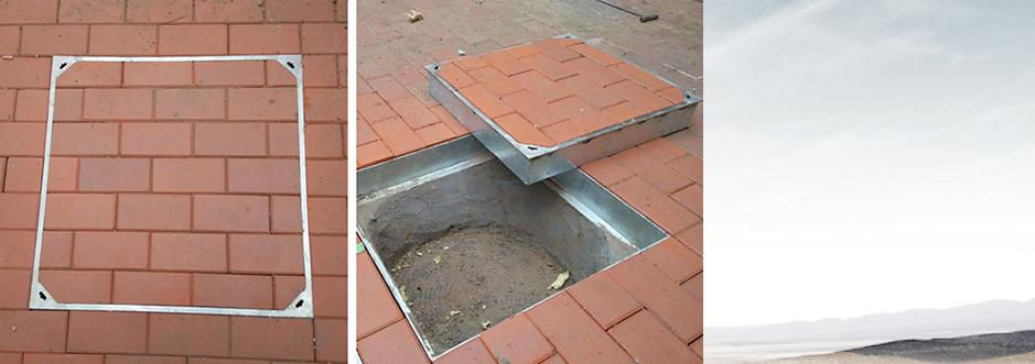 不锈钢井盖实景图